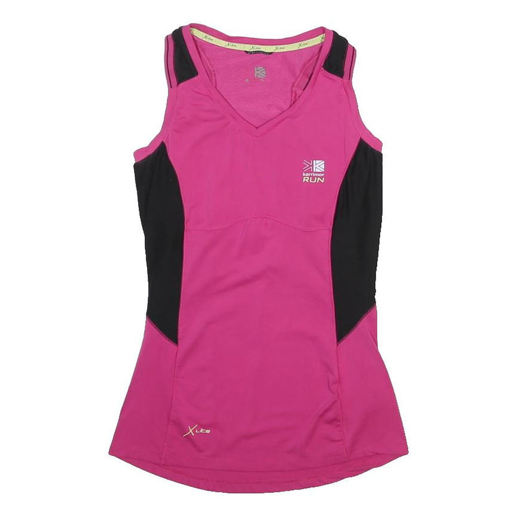 KARRIMOR Womens Pink & Black Running Vest UK 12 Sleeveless V-Neck Performance