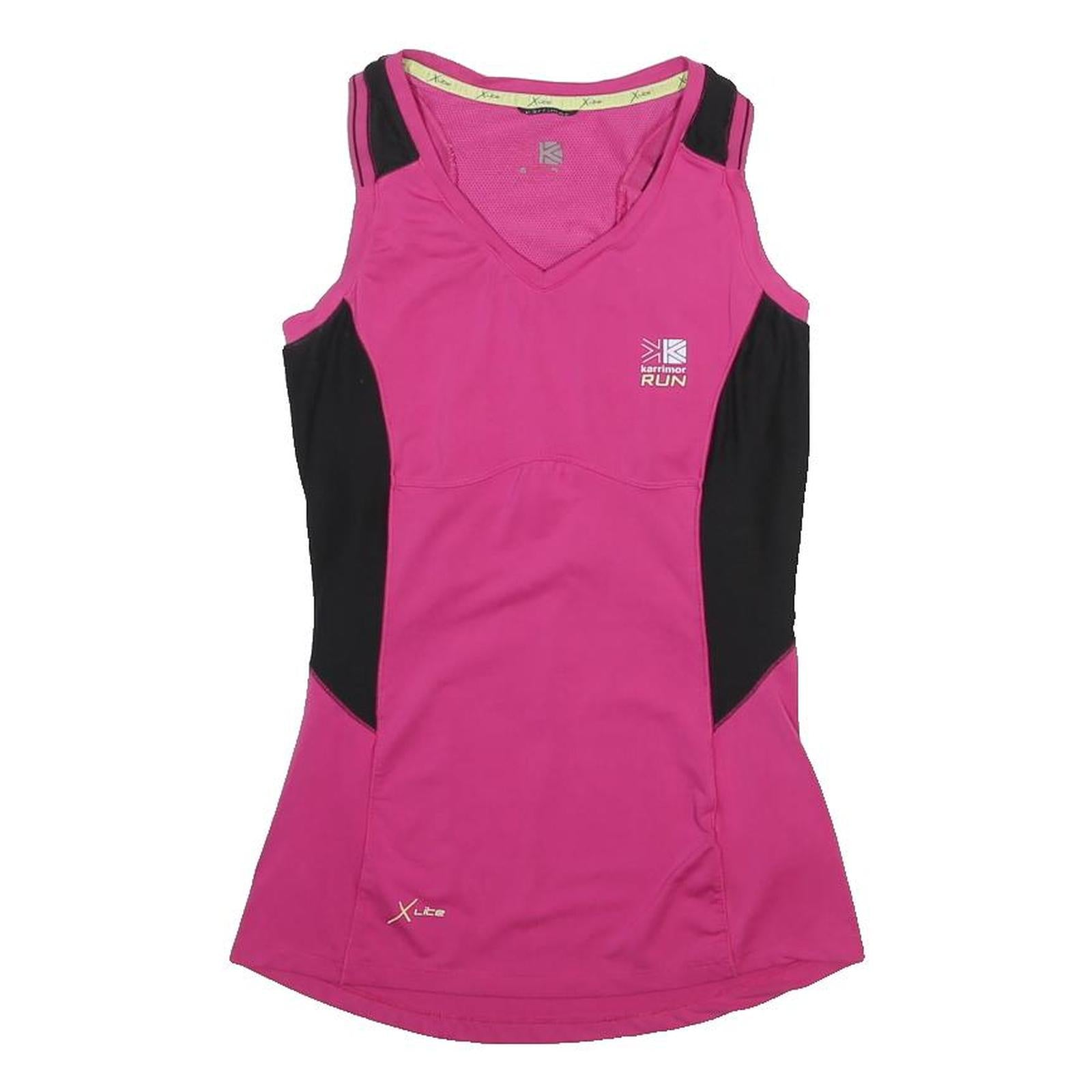 KARRIMOR Womens Pink & Black Running Vest UK 12 Sleeveless V-Neck Performance