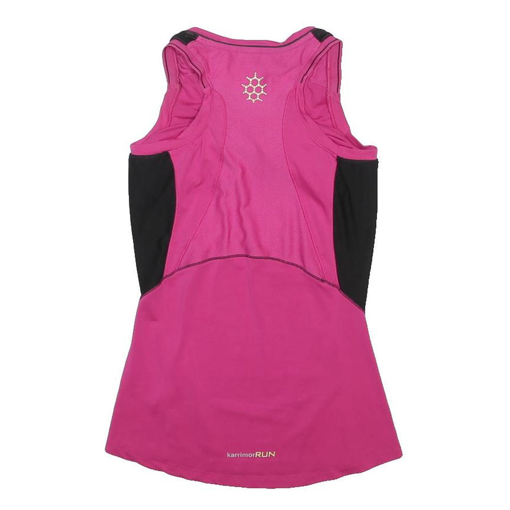 KARRIMOR Womens Pink & Black Running Vest UK 12 Sleeveless V-Neck Performance