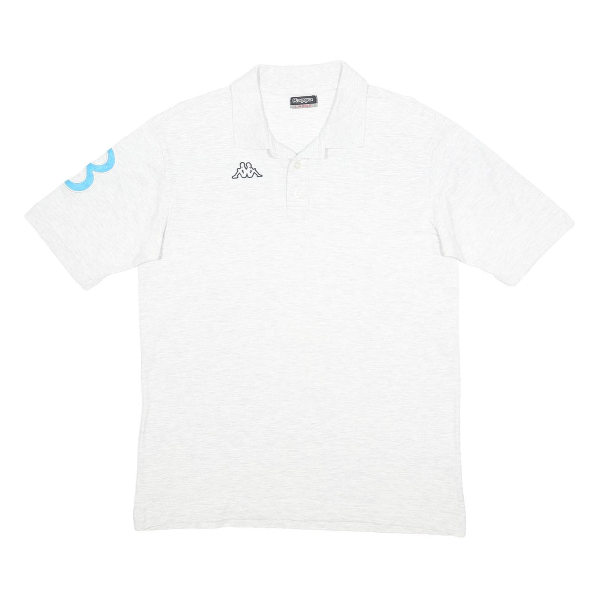 KAPPA Mens White Short Sleeve Plain Polo Shirt L Cotton Casual Summer