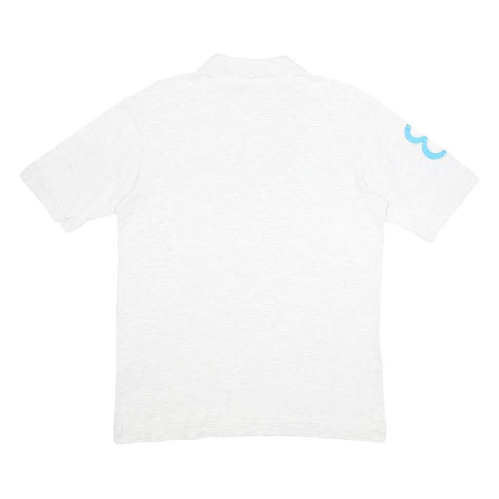 KAPPA Mens White Short Sleeve Plain Polo Shirt L Cotton Casual Summer