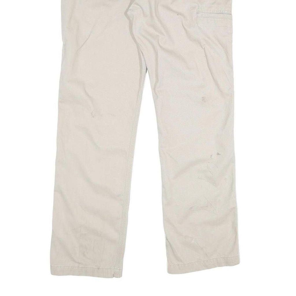 CARHARTT Mens Cotton Beige Relaxed Straight Trousers W34 L32 Workwear Durable