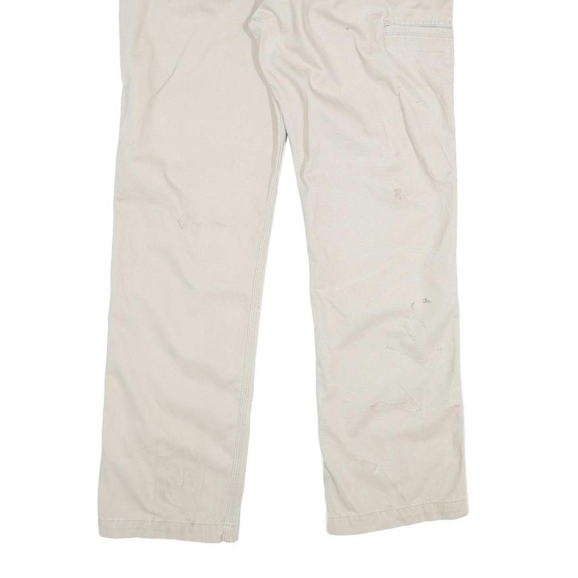 CARHARTT Mens Cotton Beige Relaxed Straight Trousers W34 L32 Workwear Durable