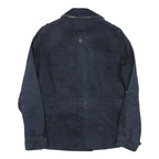 BARBOUR Womens Navy Blue Belted Cotton Blend Double Breasted Jacket UK 12