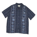 ISLAND SHORES Mens Blue Rayon XL Hawaiian Shirt Floral Pattern Relaxed