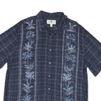 ISLAND SHORES Mens Blue Rayon XL Hawaiian Shirt Floral Pattern Relaxed