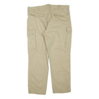CARHARTT Mens Relaxed Fit Beige Cargo Trousers W40 L30 Cotton Blend Zip