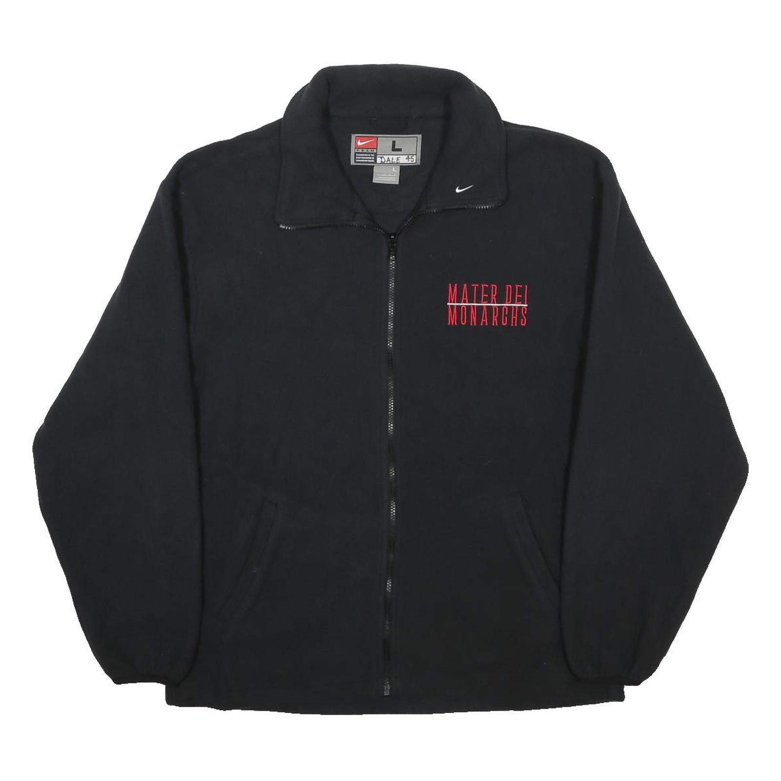 NIKE Mens Black Mater Dei Monarchs Zip Jacket L Polyester Sports Wear