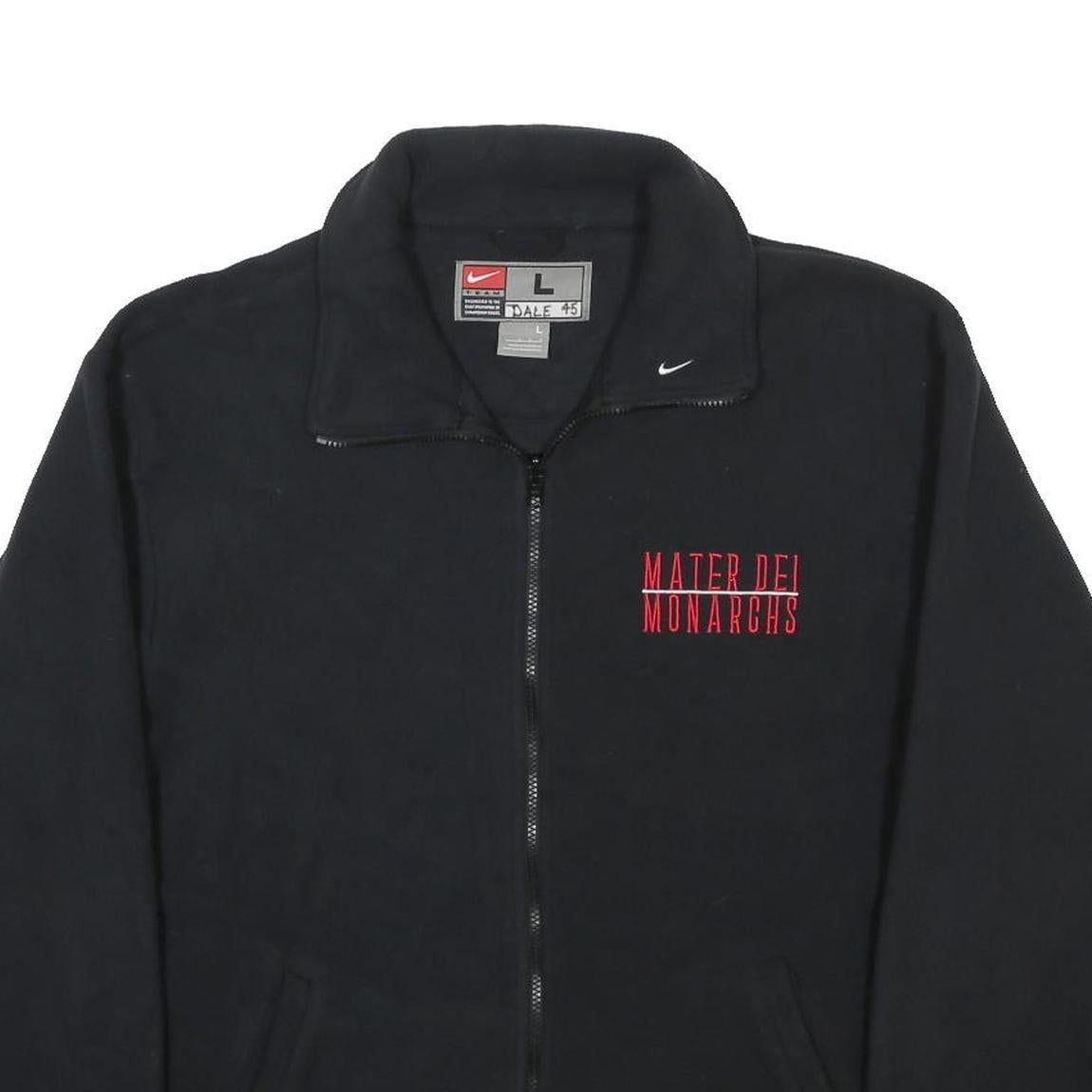 NIKE Mens Black Mater Dei Monarchs Zip Jacket L Polyester Sports Wear
