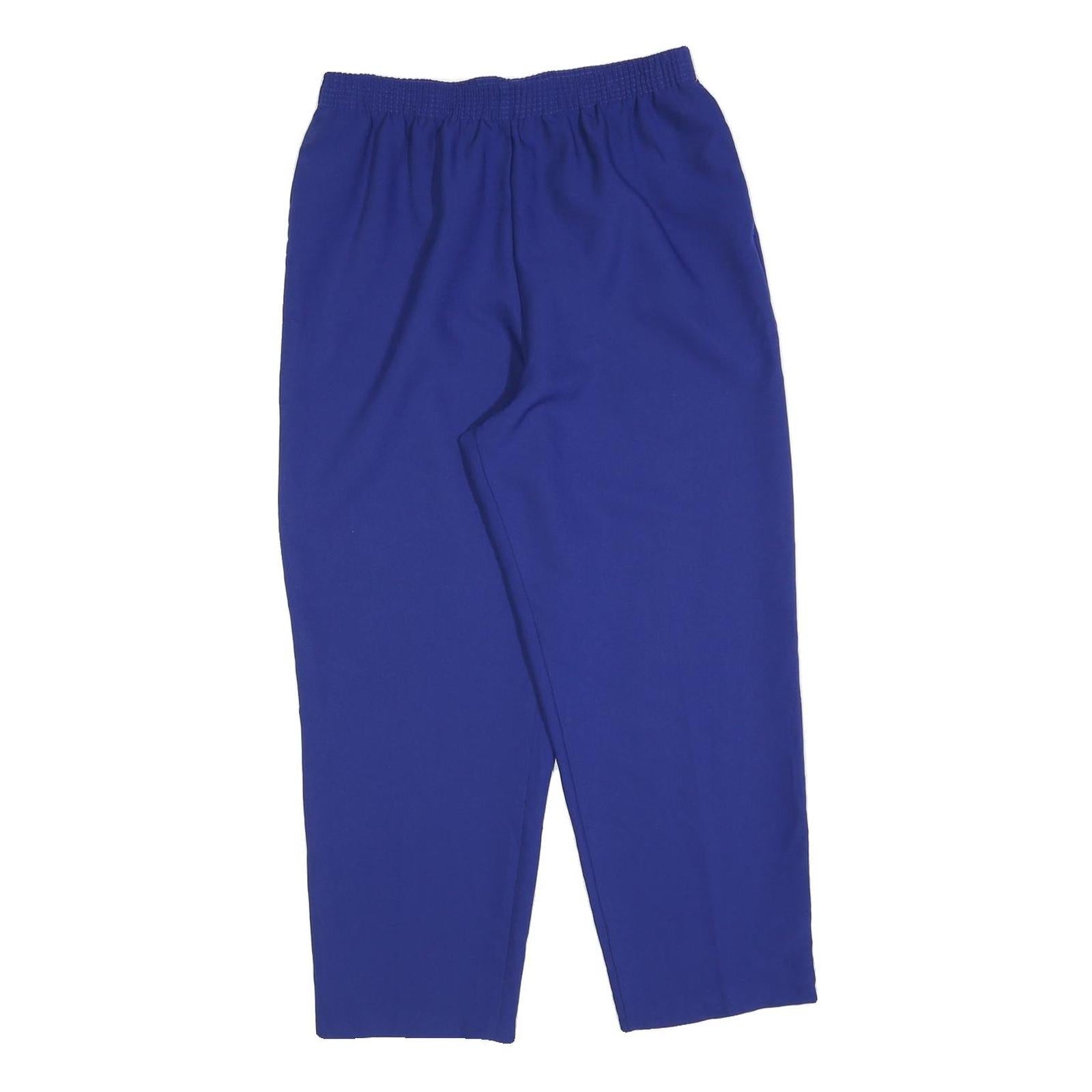 ALIA Womens Polyester Blue Regular Fit Trousers W30 L24 Comfortable Elastic