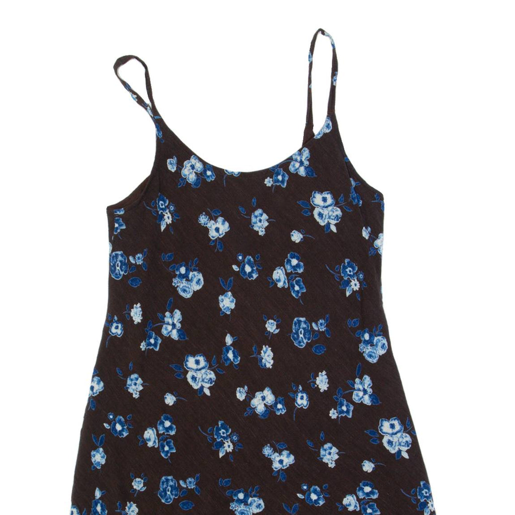 JIGSAW Womens Day Dress Brown Floral Sleeveless Short UK 10