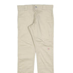 DICKIES Mens Slim Beige Cotton Blend Trousers W28 L30 Workwear Zip Closure