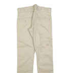 DICKIES Mens Slim Beige Cotton Blend Trousers W28 L30 Workwear Zip Closure