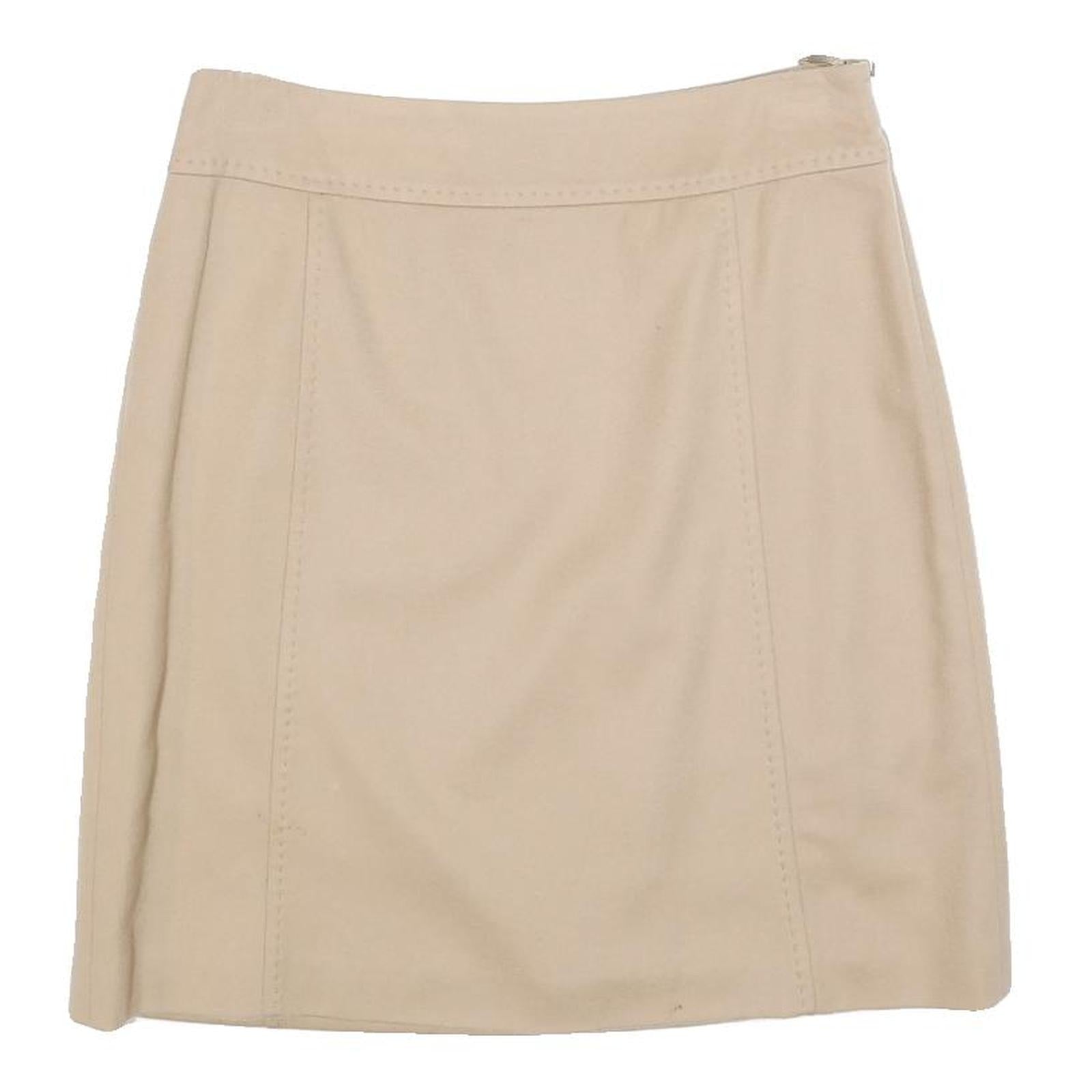 WEEKEND MAX MARA Womens Beige Mini Woven Plain Skirt M Classic Style