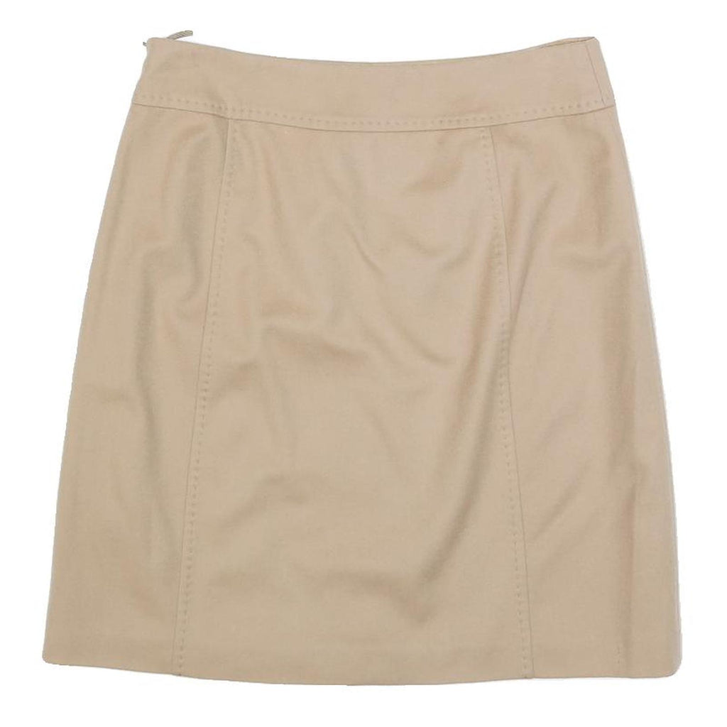 WEEKEND MAX MARA Womens Beige Mini Woven Plain Skirt M Classic Style