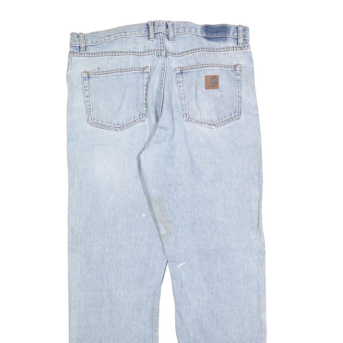 CARHARTT Mens Relaxed Light Blue Denim Jeans W36 L32 Zip Cotton Blend Casual