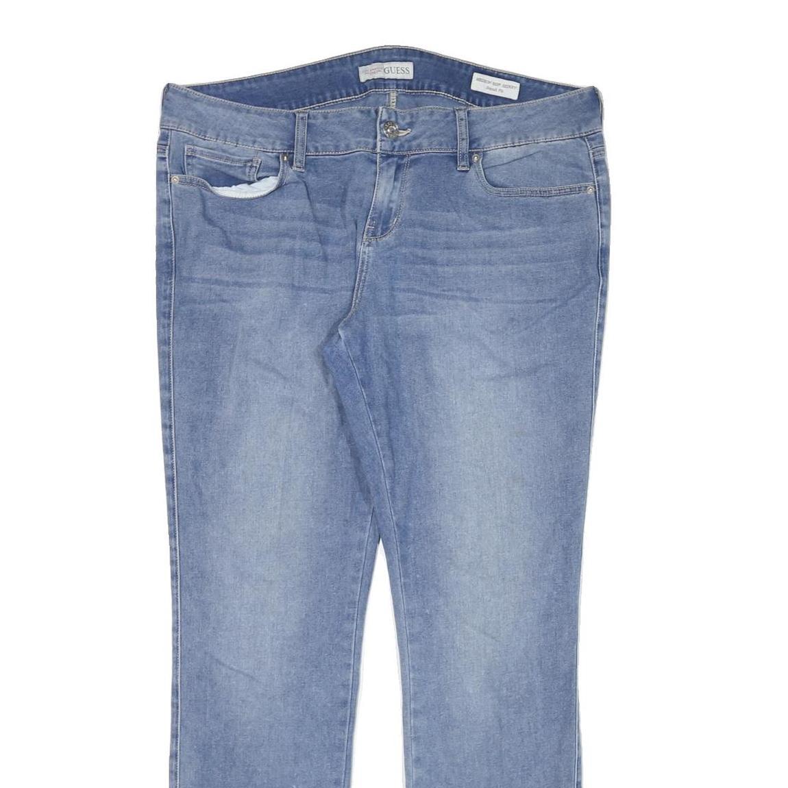 GUESS Womens Jeans Blue Slim Straight Denim Light W38 L31 Stylish Comfort