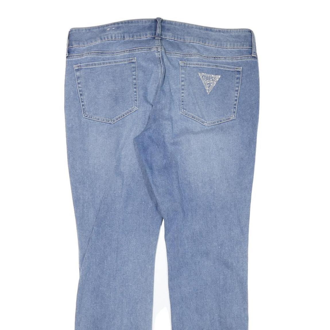 GUESS Womens Jeans Blue Slim Straight Denim Light W38 L31 Stylish Comfort