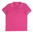 LOTTO Mens Pink Short Sleeve Plain Polo Shirt M Cotton Blend Casual