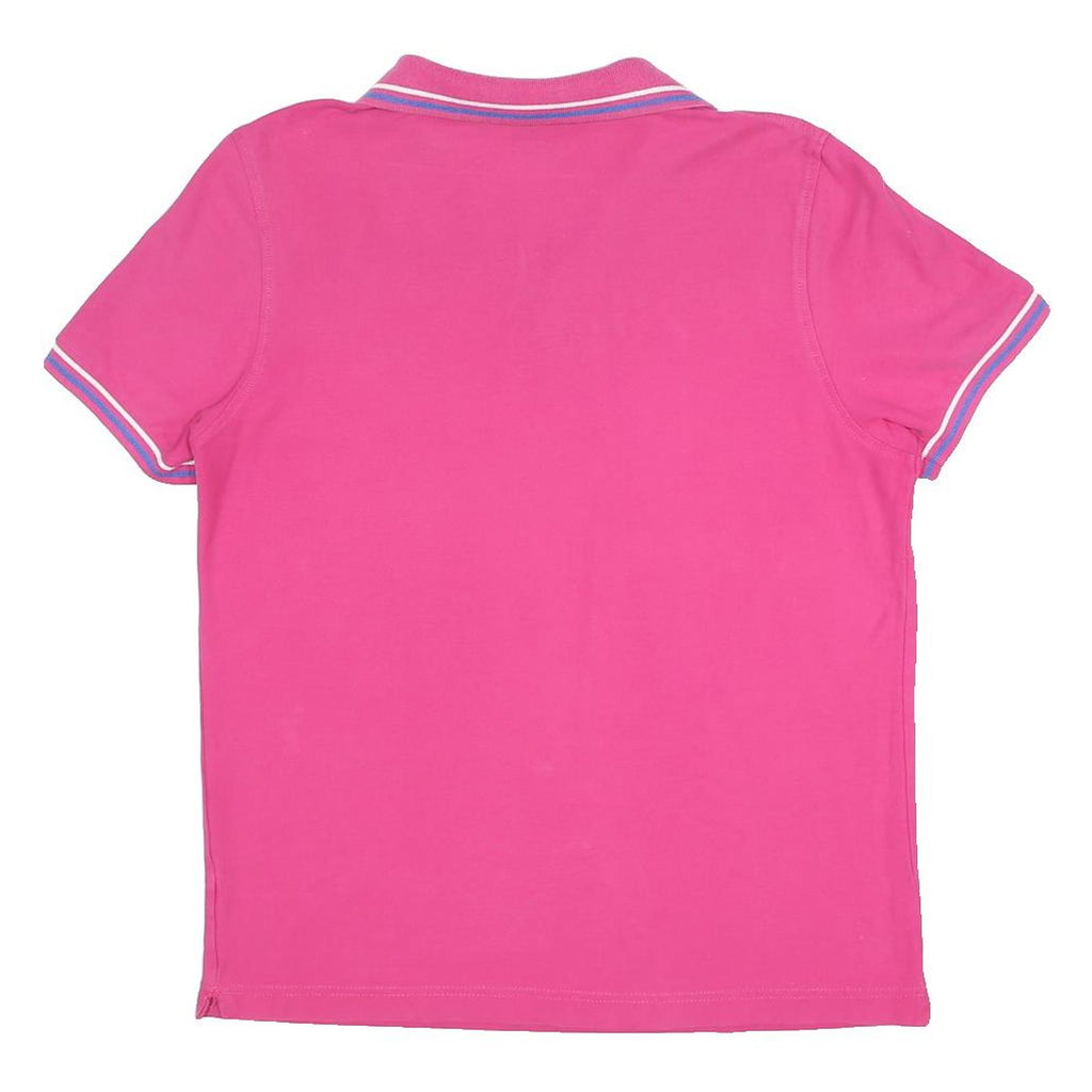 LOTTO Mens Pink Short Sleeve Plain Polo Shirt M Cotton Blend Casual