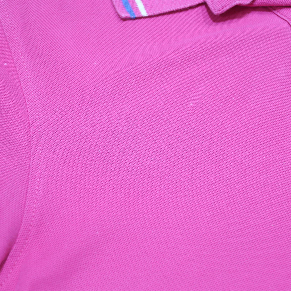 LOTTO Mens Pink Short Sleeve Plain Polo Shirt M Cotton Blend Casual
