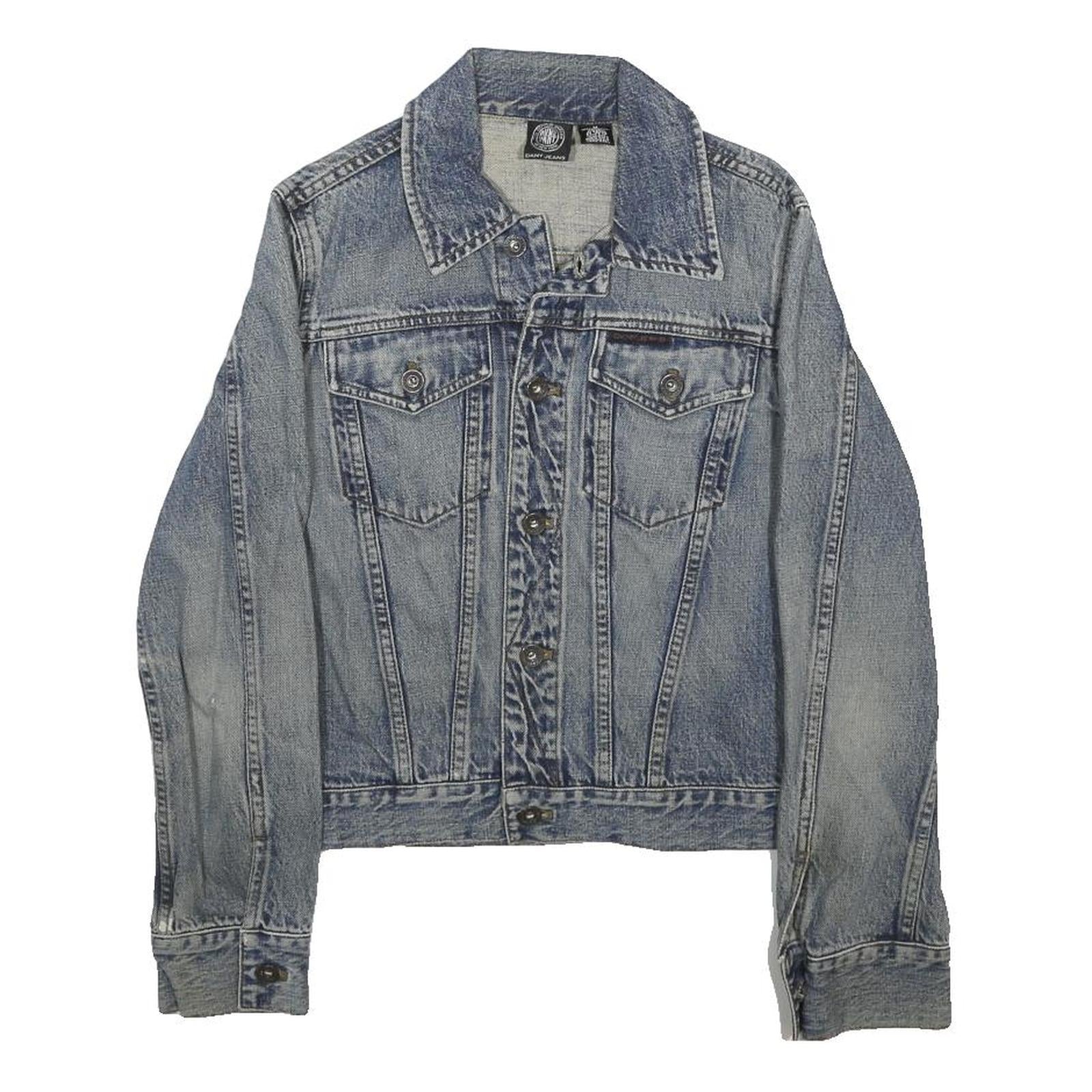 DKNY Womens Blue Denim Button Jacket M Cotton Classic Casual Retro