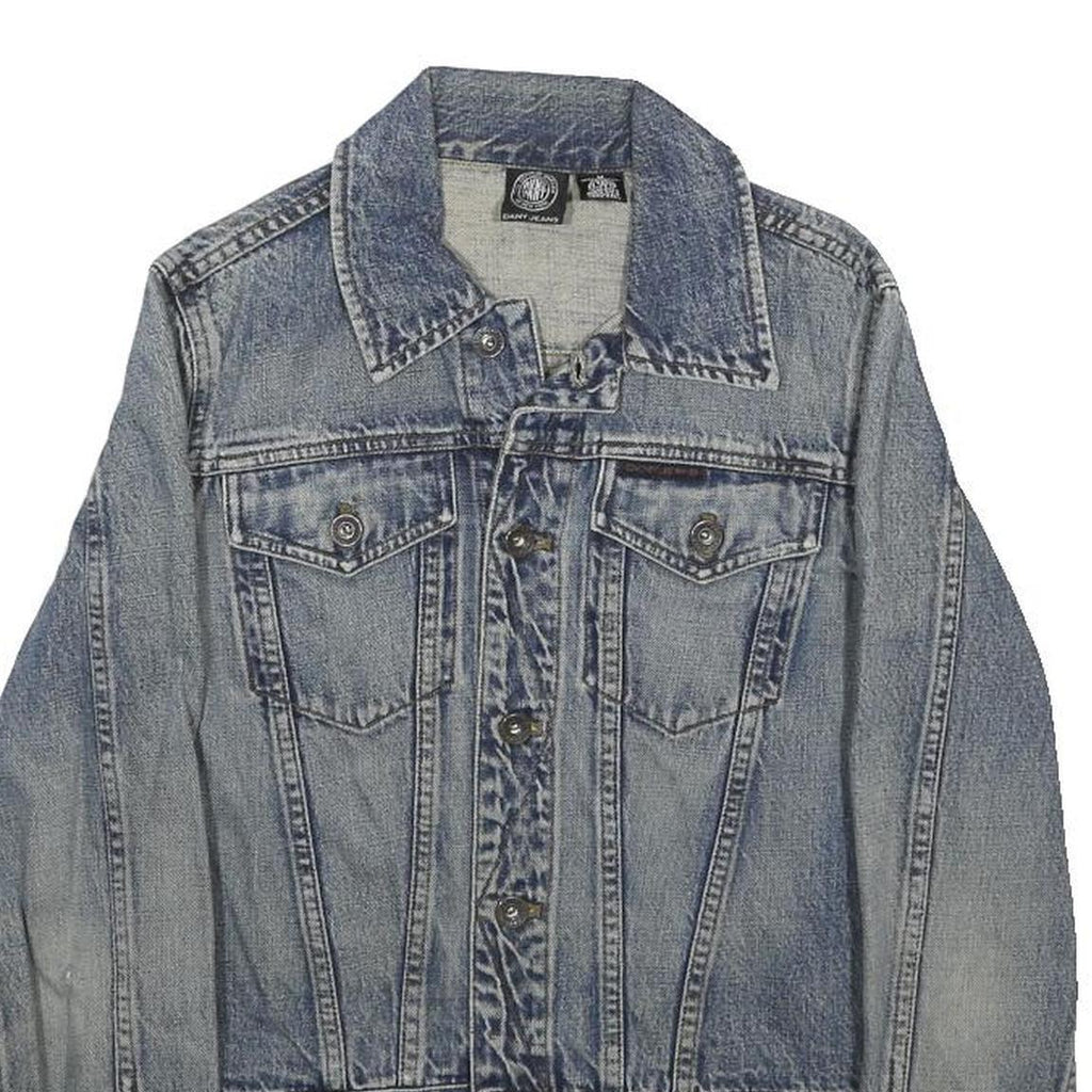 DKNY Womens Blue Denim Button Jacket M Cotton Classic Casual Retro