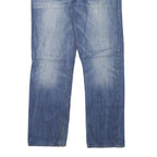 GUESS Mens Jeans Blue Regular Straight Denim Medium W34 L30 Casual Zip