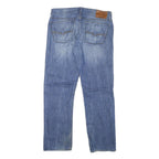 GUESS Mens Jeans Blue Regular Straight Denim Medium W34 L30 Casual Zip