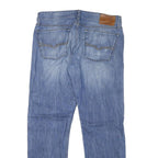 GUESS Mens Jeans Blue Regular Straight Denim Medium W34 L30 Casual Zip