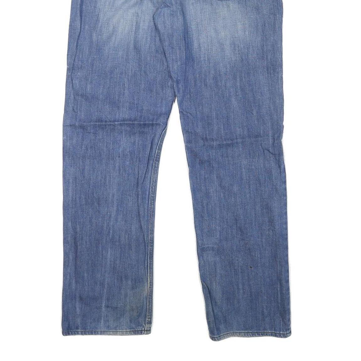 GUESS Mens Jeans Blue Regular Straight Denim Medium W34 L30 Casual Zip