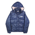 FILA Womens Navy Blue Puffer Jacket XXS Polyester Blend Zip Hooded Casual