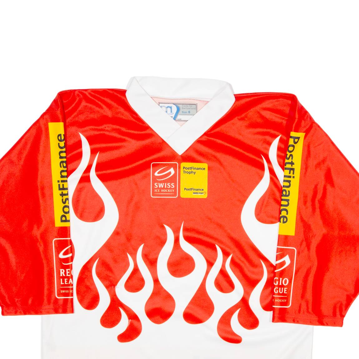 OCHSNER Swiss Ice Hockey Mens Jersey Red 3/4 Sleeve V-Neck S