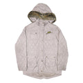 BARBOUR INTERNATIONAL Womens Grey Quilted Hooded Jacket M Polyester Blend Zip