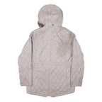 BARBOUR INTERNATIONAL Womens Grey Quilted Hooded Jacket M Polyester Blend Zip