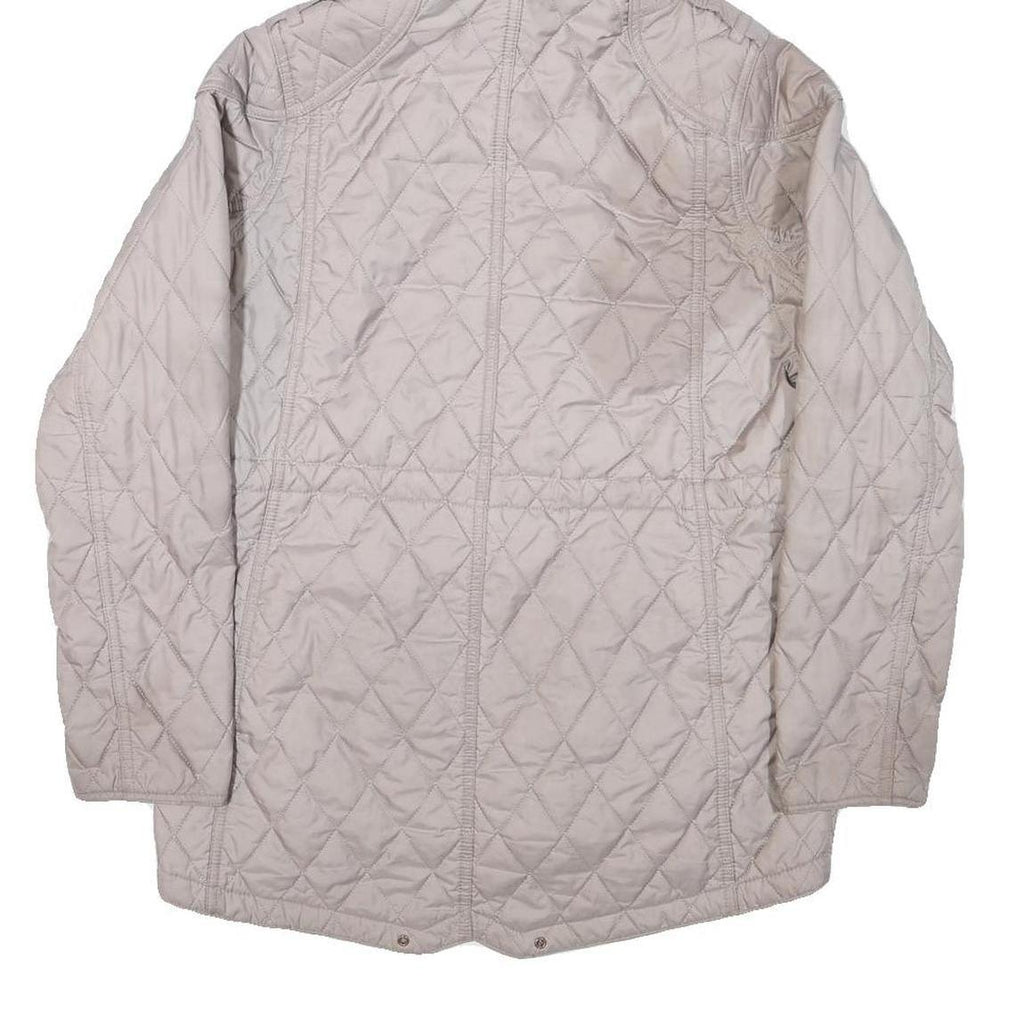 BARBOUR INTERNATIONAL Womens Grey Quilted Hooded Jacket M Polyester Blend Zip