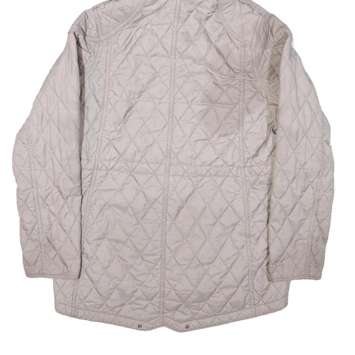 BARBOUR INTERNATIONAL Womens Grey Quilted Hooded Jacket M Polyester Blend Zip