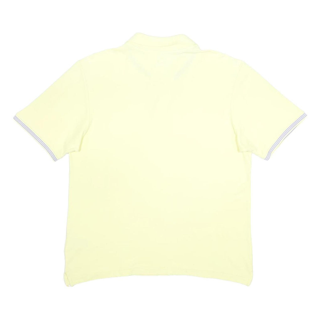ADIDAS Womens Yellow Cotton Short Sleeve Plain L Casual Sport Polo Shirt