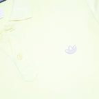 ADIDAS Womens Yellow Cotton Short Sleeve Plain L Casual Sport Polo Shirt
