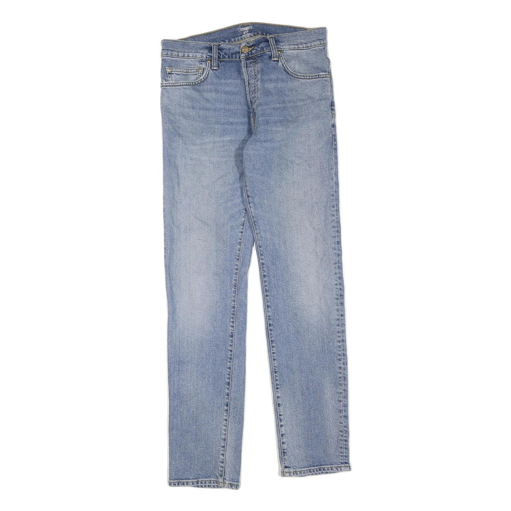 CARHARTT Mens Regular Fit Blue Denim Jeans W30 L32 Casual Cotton Blend Zip