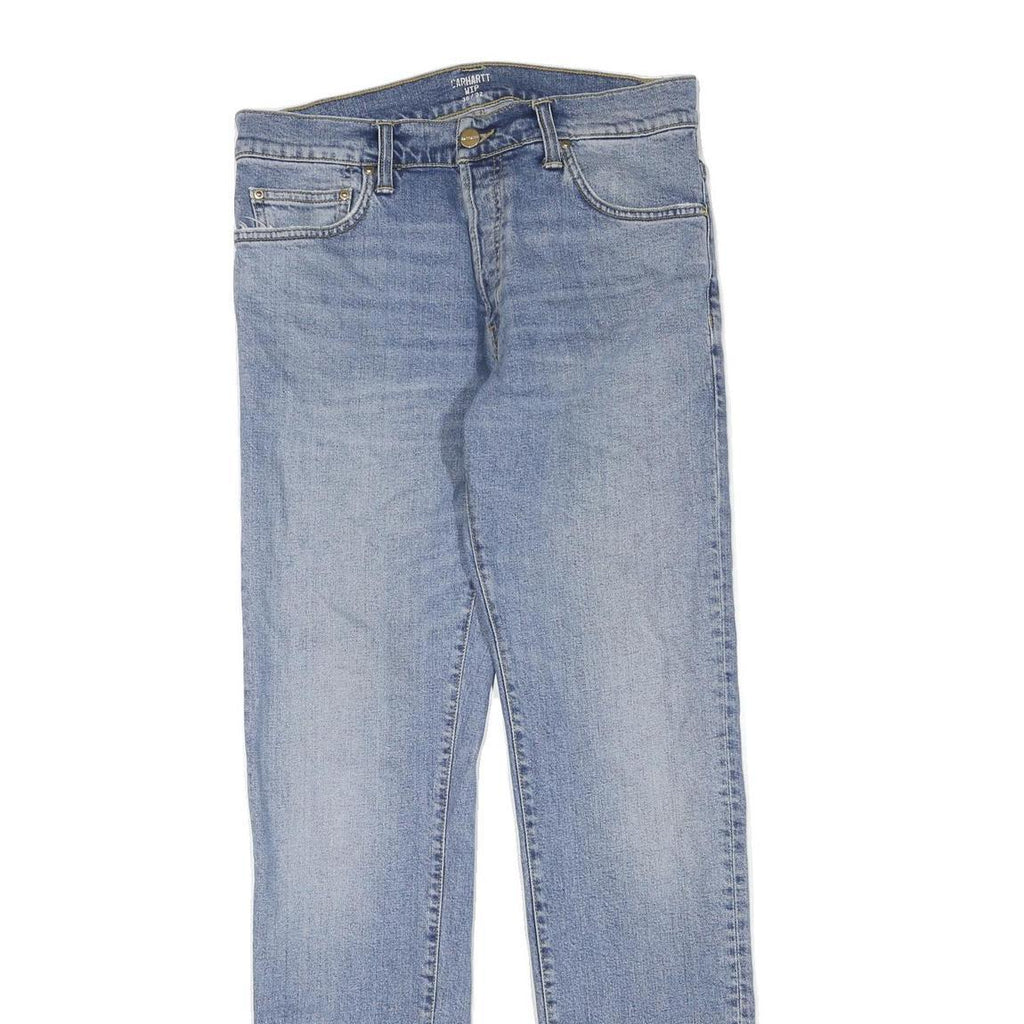 CARHARTT Mens Regular Fit Blue Denim Jeans W30 L32 Casual Cotton Blend Zip