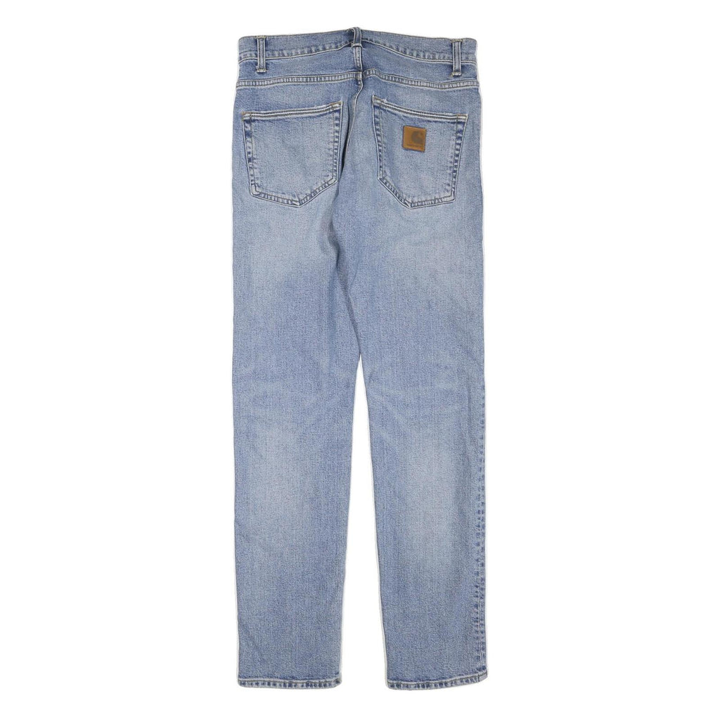 CARHARTT Mens Regular Fit Blue Denim Jeans W30 L32 Casual Cotton Blend Zip