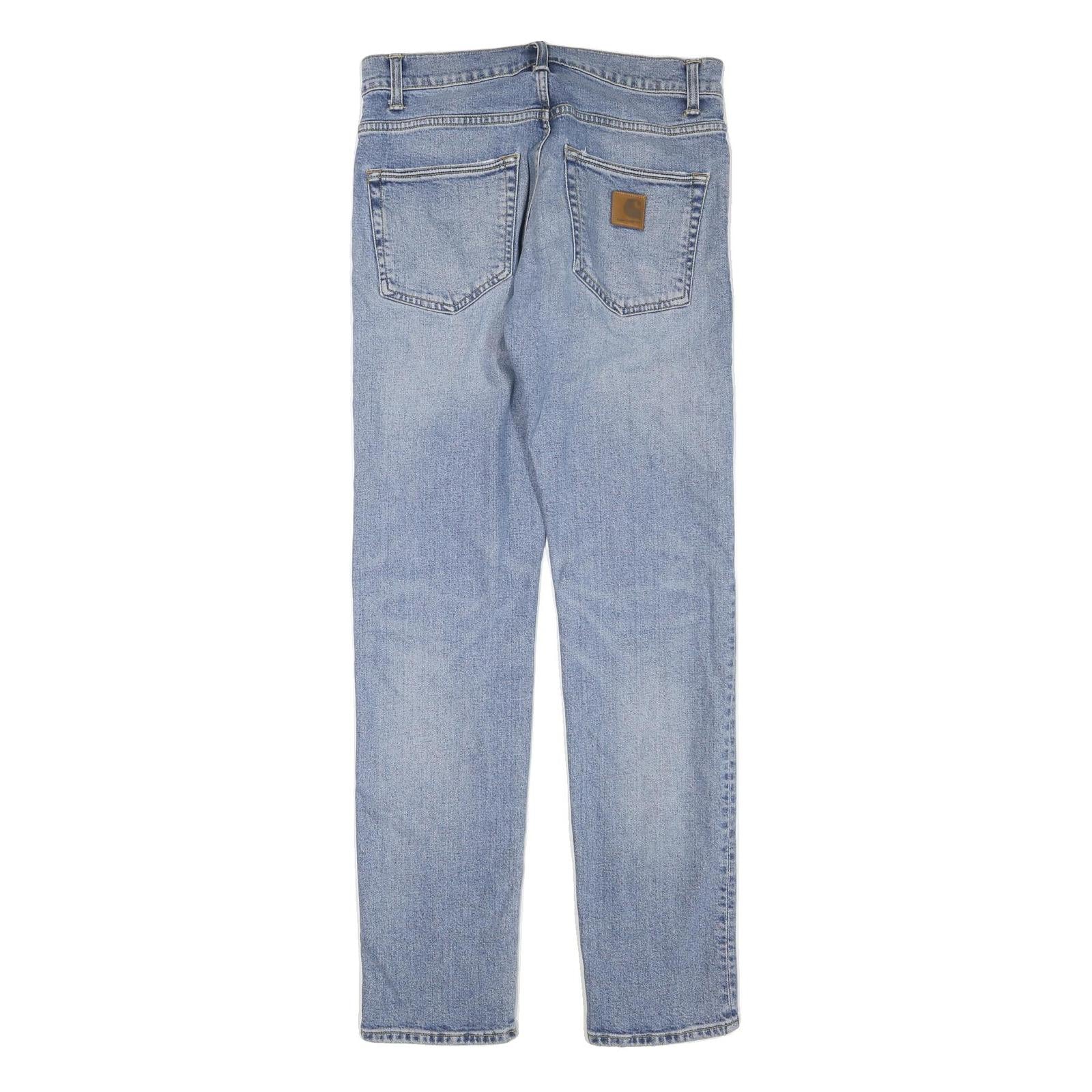 CARHARTT Mens Regular Fit Blue Denim Jeans W30 L32 Casual Cotton Blend Zip