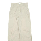 H&M Womens Cotton Blend Beige Regular Fit Straight Leg Trousers W26 L30 Casual