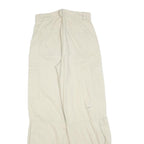 H&M Womens Cotton Blend Beige Regular Fit Straight Leg Trousers W26 L30 Casual