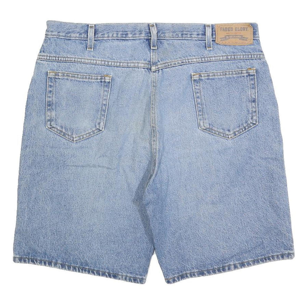 FADED GLORY Mens Denim Blue Shorts L W36 Classic Fit Cotton Blend