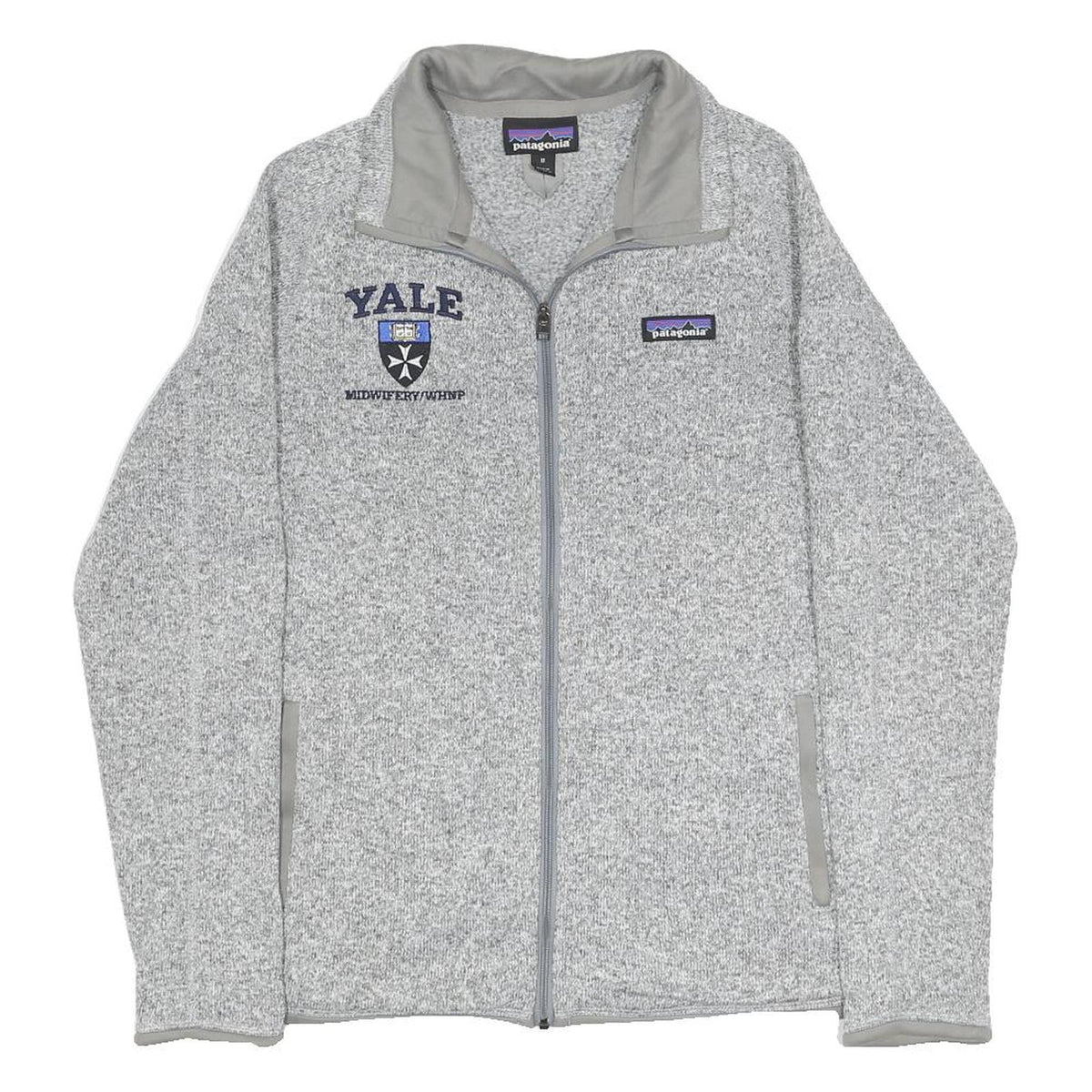 PATAGONIA Womens Grey & Light Grey Yale Midwifery Zip Jacket M Polyester Knit