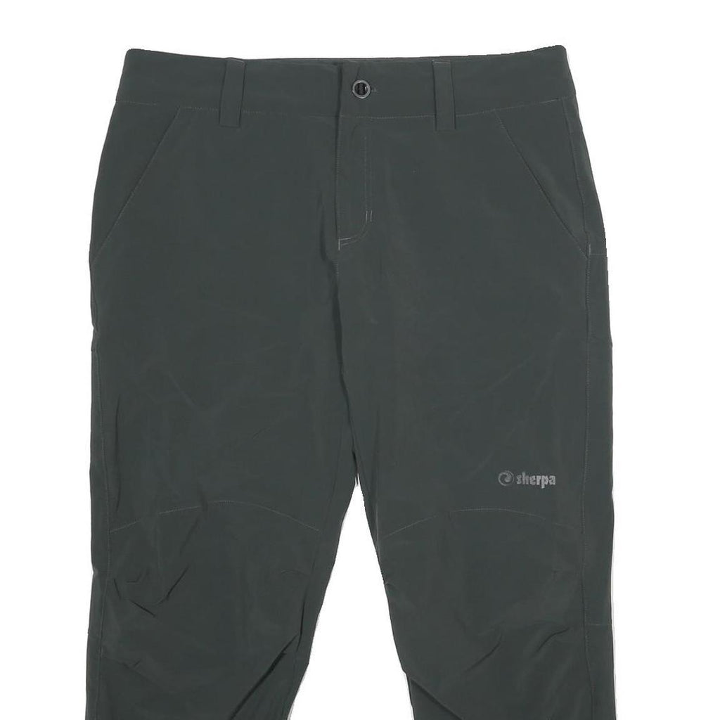 SHERPA Womens Polyamide Blend Black Regular Fit Straight Leg Trousers W36 L27