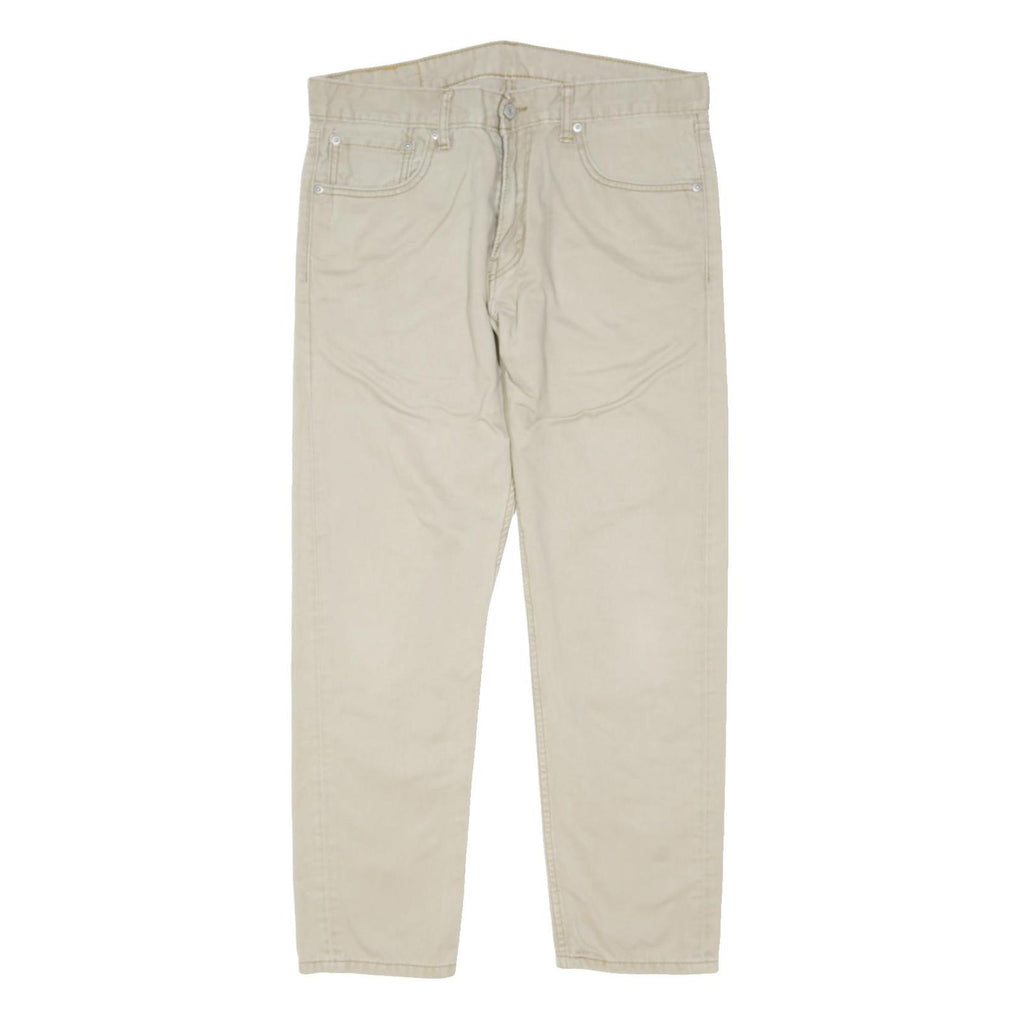 LEVI'S Mens Cotton Blend Beige Regular Straight Trousers W34 L27 Casual Classic