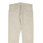LEVI'S Mens Cotton Blend Beige Regular Straight Trousers W34 L27 Casual Classic